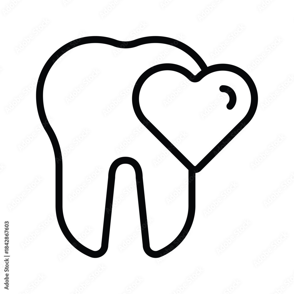 Obraz premium Tooth heart icon