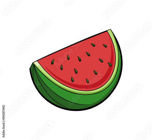 watermelon slice isolated on white