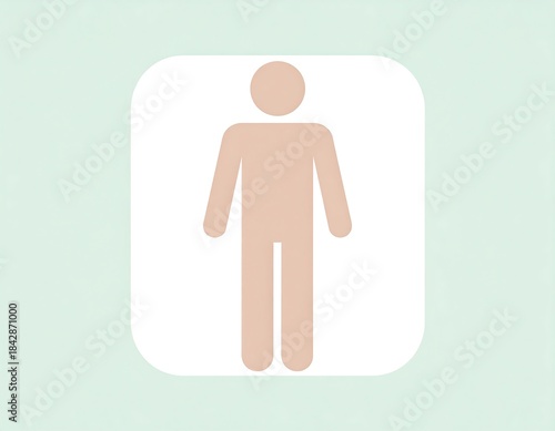 Simple male restroom symbol on a light background