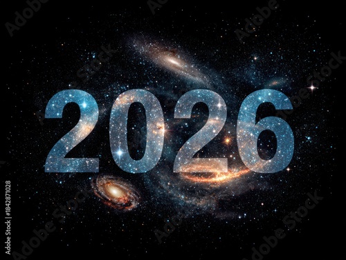 Wallpaper Mural 2026" displayed in cosmic-textured digits against a dark space background Torontodigital.ca