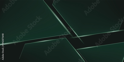 Green-black abstract polygon elegant background vector, technology banner,modern background illustration EPS 10