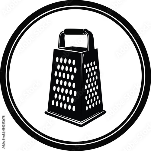 Grater Icon in Bold Black and White