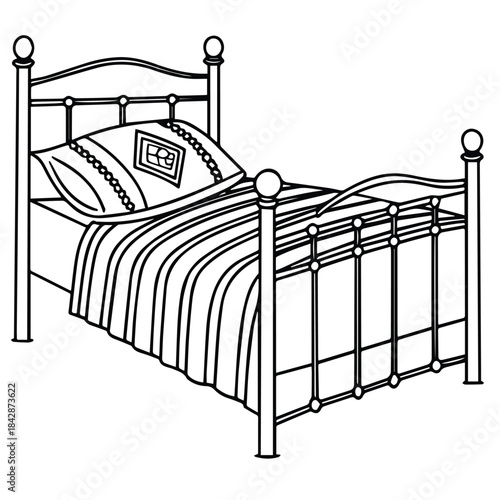 illustration of a bed