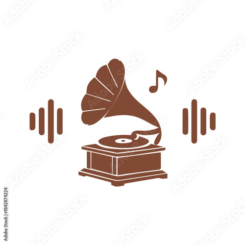 illustration of a gramophone