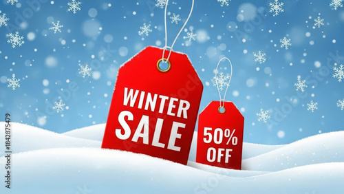 Winter sale offer with 50% discount