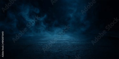 Dark blue night sky backdrop with stormy clouds and bright moonlight