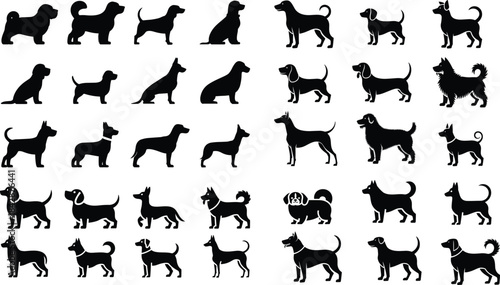 Collection of dog breed silhouettes