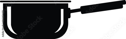 Black Saucepan Illustration Minimalist Kitchen Utensil Design