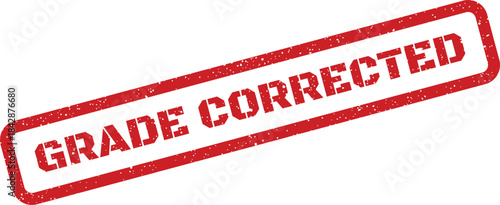 Distressed rubber stamp mark indicating an academic grade has been corrected after review or appeal
