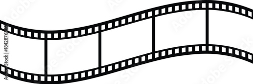Wavy Black Film Strip Border on White Background movie cinema