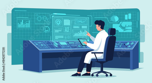 Innovative technology and analytics: A futuristic illustration of science in a research lab