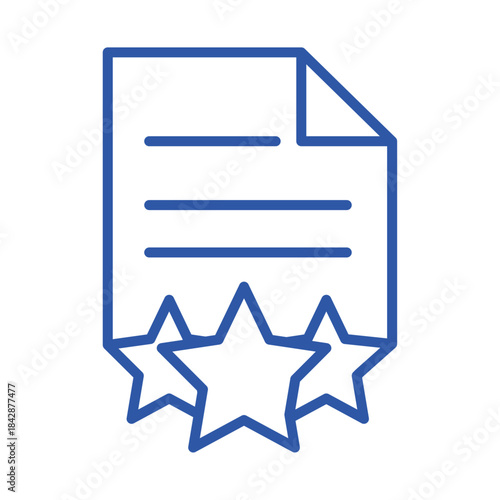 Favorite document star icon sign vector. Document with star line icon. Important, button, favorites, mark as important, select, feedback, selected. File management concept. Vector Illustration.
