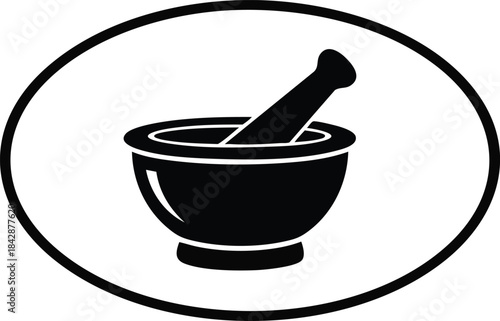 Mortar and Pestle Illustration for Pharmacy and Healthcare Concepts