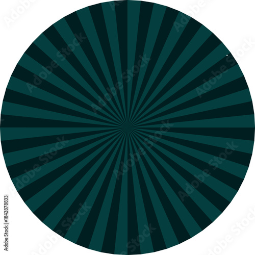 Dark green and black striped circular pattern on