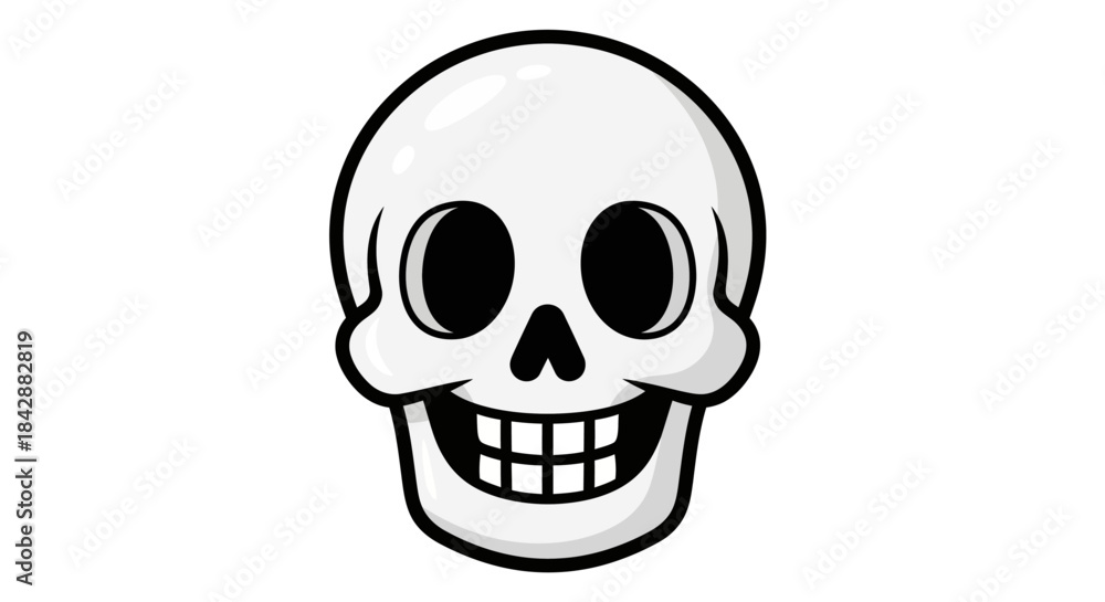 Fototapeta premium Cartoon Skull with a Grinning Expression.