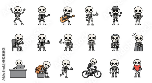 Cartoon Skeletons - A Collection of Animated Characters.