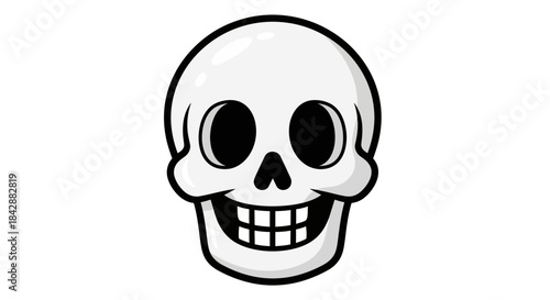 Cartoon Skull with a Grinning Expression.