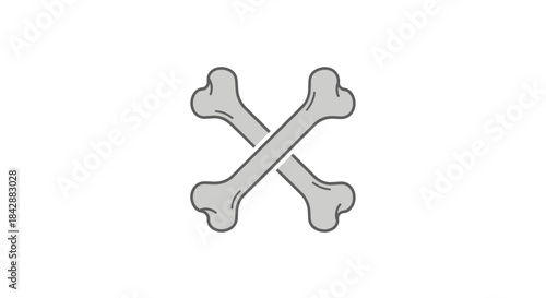 Crossed Bones Illustration - A Symbol of Danger and Mortality.