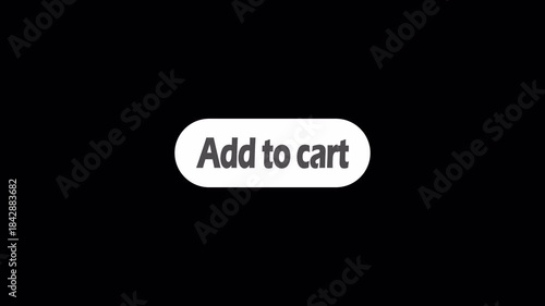 animation of click button add to cart animation  online shopping cart. suitable for use for promotions with transparent background in 4K animation 