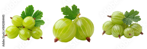 Set of A wooden bowl filled with fresh amla transparent png background. Ai generated