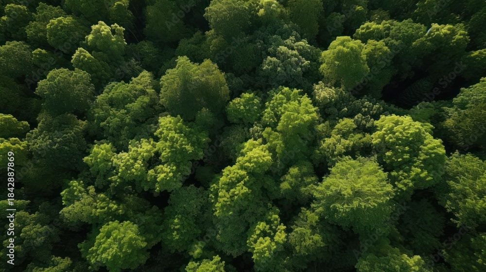 Fototapeta premium Lush Green Canopy: A Vibrant Aerial Forest Texture