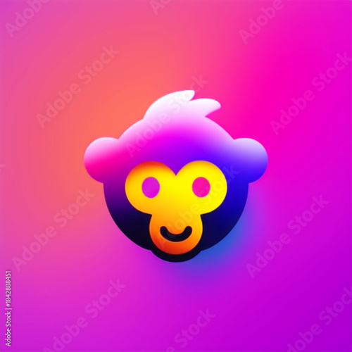 Cute monkey child Vector Abstract Background Colourful 