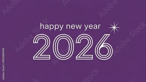 Happy new year 2026 greeting card design with sparkle
