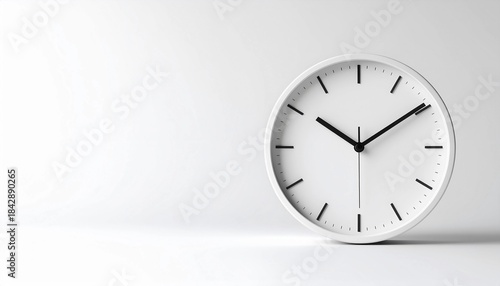 Wallpaper Mural A modern, minimalist white wall clock stands as a stark reminder of time's passage, crucial for disciplined plan execution and meticulous goal setting, ensuring effective time management  Torontodigital.ca