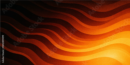 Abstract orange vector background illustration featuring golden wave patterns and flowing energy lines with a vibrant red fire texture for a modern art wallpaper design
