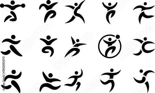Collection of dynamic human figures in various poses and styles