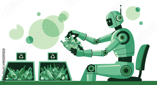 Automated eco-consciousness: A robot sorting glass bottles for a sustainable future vision