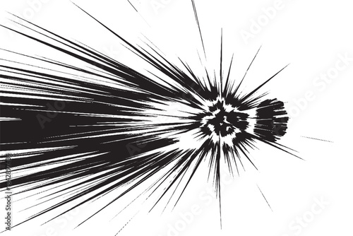 Black and White Abstract Speed Burst Explosion