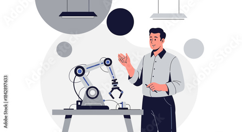 Automation engineer with robotic arm system development and engineering solution analysis