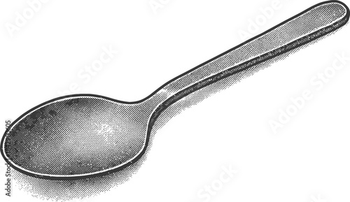 Metal Spoon Halftone Dot Illustration on White
