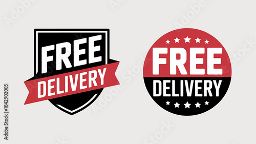 Free Delivery Badge Icons for Online Shopping Promotions