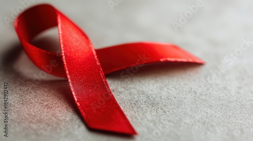 Red Ribbon Symbol of HIV/AIDS Awareness and Support