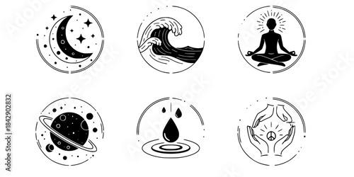 Celestial bodies aquatic elements and human meditation
