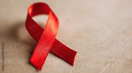 Red Ribbon Symbol of HIV/AIDS Awareness and Support