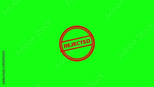 rejected  animation  with transparent background rejected  text animation in 4K 