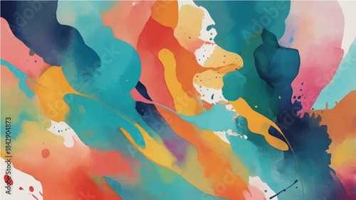Abstract watercolor background painting texture art illustration pattern on colorful paper