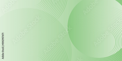 Minimalist soft Abstract Background in Gradient green and white Tones with Circles. Circle effect style geometric, abstract background.