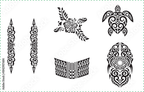 Mega Bundle: Black and White Vector Graphics Collection - Flowers, Tattoos, Doodles, and Celestial Designs