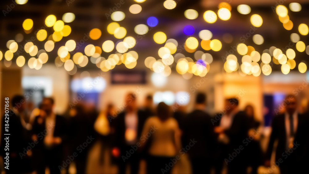 custom made wallpaper toronto digitalBlurry image of a large group of people at a party or event with bokeh lights in the background creating a festive atmosphere slowly