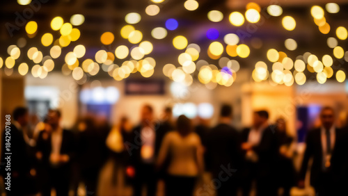 Wallpaper Mural Blurry image of a large group of people at a party or event with bokeh lights in the background creating a festive atmosphere slowly Torontodigital.ca