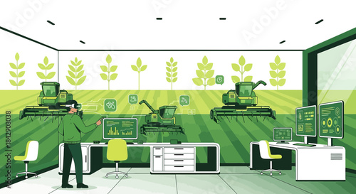 Virtual farming experience utilizing augmented reality with machinery insights and analytics