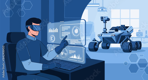 Virtual Reality Control: A futuristic approach to robotics and space exploration monitoring with