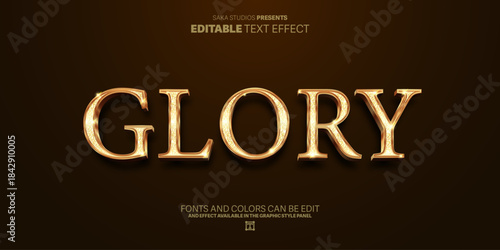 Gold text effect, Editable glory style