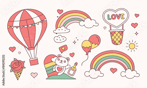 Love and Sweetness Vector Illustration Collection