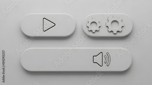 Minimalist Neumorphic Control Interface