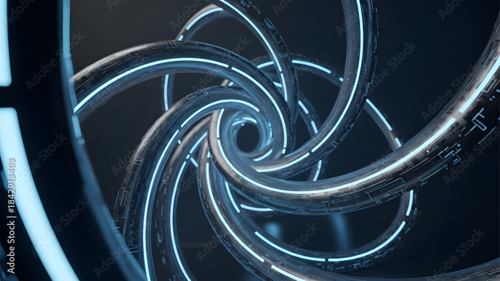 Obraz premium Abstract Sci-Fi Tunnel or Vortex